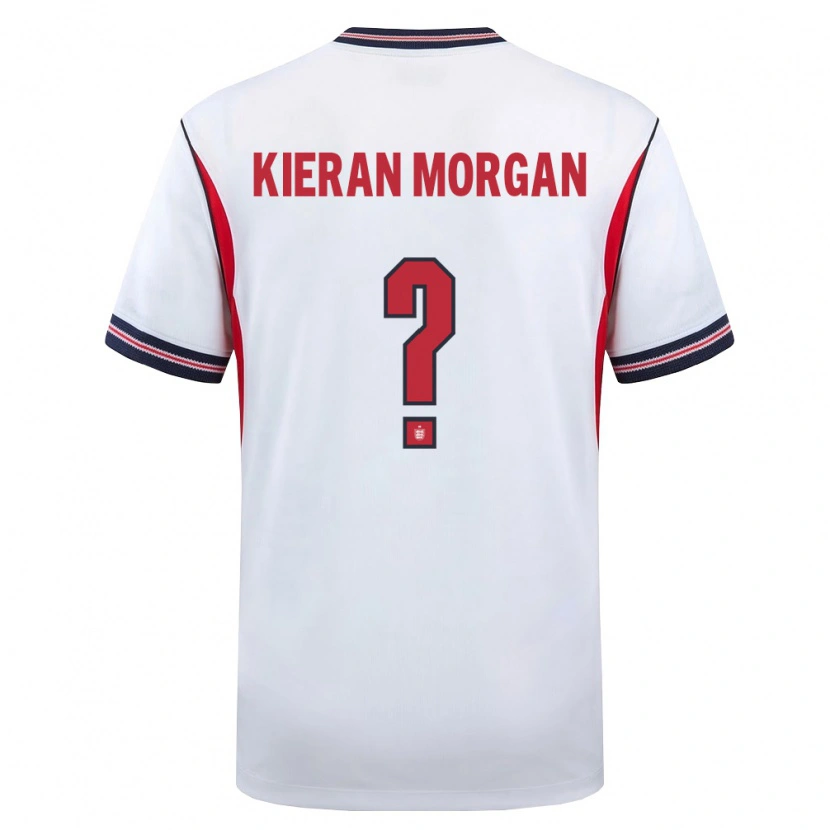 Danxen Niño Camiseta Inglaterra Kieran Morgan #0 Blanco Marino Rojo 1ª Equipación 26-28 La Camisa