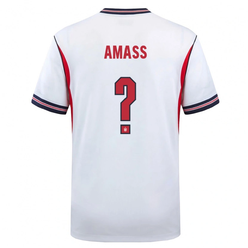 Danxen Niño Camiseta Inglaterra Harry Amass #0 Blanco Marino Rojo 1ª Equipación 26-28 La Camisa