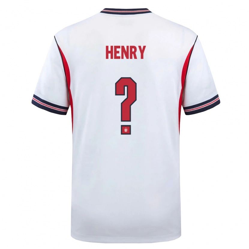Danxen Niño Camiseta Inglaterra Josh Henry #0 Blanco Marino Rojo 1ª Equipación 26-28 La Camisa