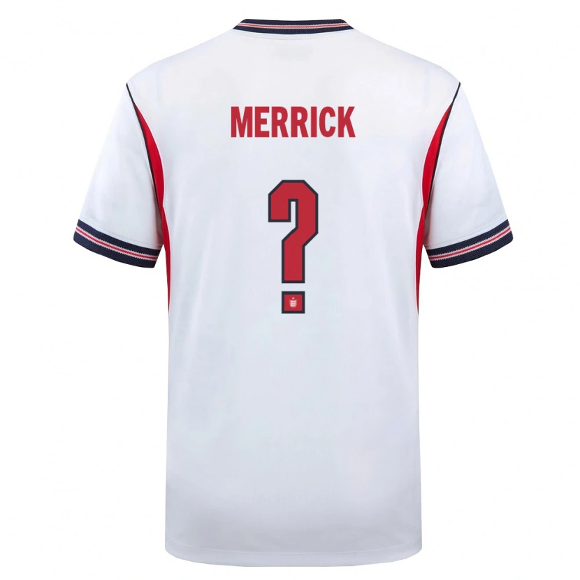Danxen Niño Camiseta Inglaterra Max Merrick #0 Blanco Marino Rojo 1ª Equipación 26-28 La Camisa