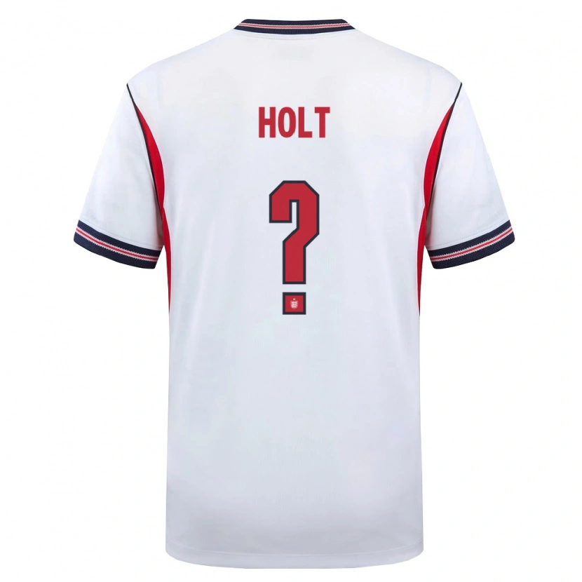 Danxen Niño Camiseta Inglaterra Charlie Holt #0 Blanco Marino Rojo 1ª Equipación 26-28 La Camisa