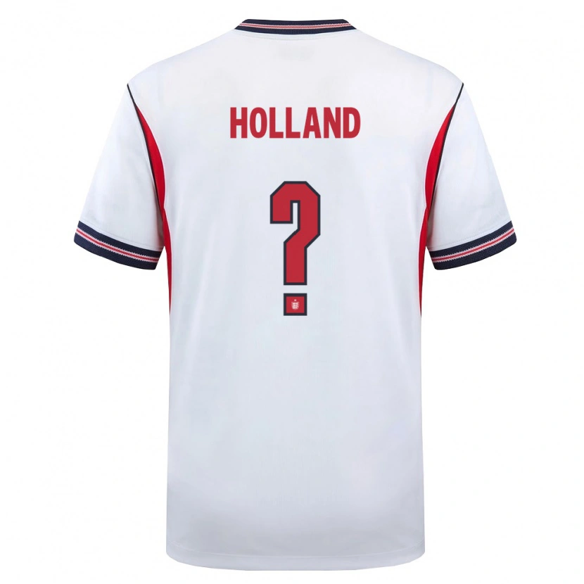 Danxen Niño Camiseta Inglaterra Charlie Holland #0 Blanco Marino Rojo 1ª Equipación 26-28 La Camisa
