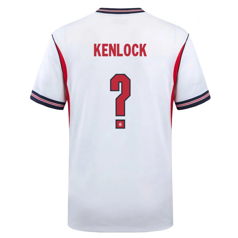 Danxen Niño Camiseta Inglaterra Myles Kenlock #0 Blanco Marino Rojo 1ª Equipación 26-28 La Camisa