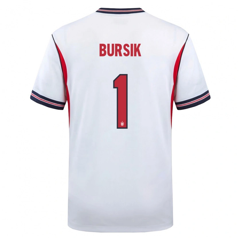 Danxen Niño Camiseta Inglaterra Josef Bursik #1 Blanco Marino Rojo 1ª Equipación 26-28 La Camisa
