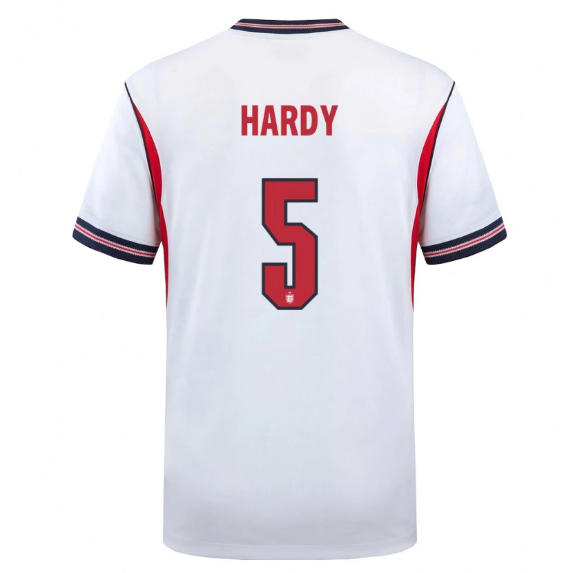 Danxen Niño Camiseta Inglaterra Malachi Hardy #5 Blanco Marino Rojo 1ª Equipación 26-28 La Camisa