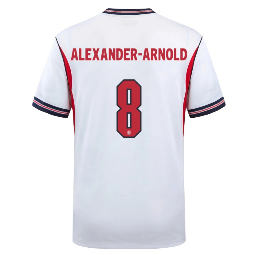 Danxen Niño Camiseta Inglaterra Trent Alexander-Arnold #8 Blanco Marino Rojo 1ª Equipación 26-28 La Camisa