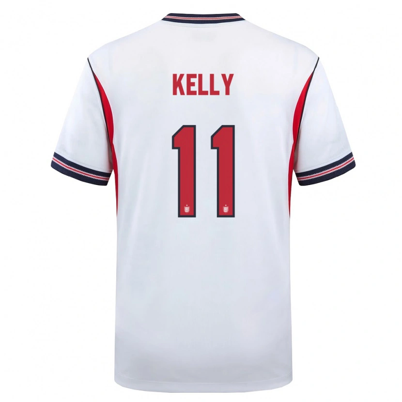 Danxen Niño Camiseta Inglaterra Chloe Kelly #11 Blanco Marino Rojo 1ª Equipación 26-28 La Camisa