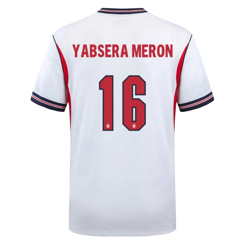 Danxen Niño Camiseta Inglaterra Yabsera Meron #16 Blanco Marino Rojo 1ª Equipación 26-28 La Camisa