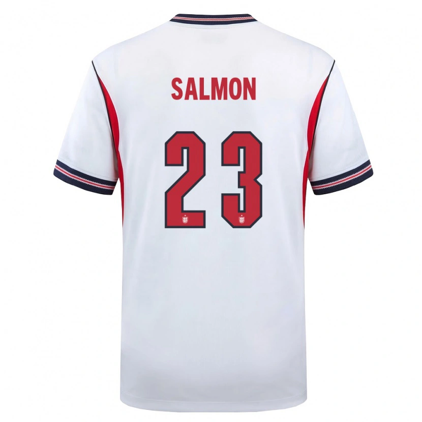 Danxen Niño Camiseta Inglaterra Ebony Salmon #23 Blanco Marino Rojo 1ª Equipación 26-28 La Camisa