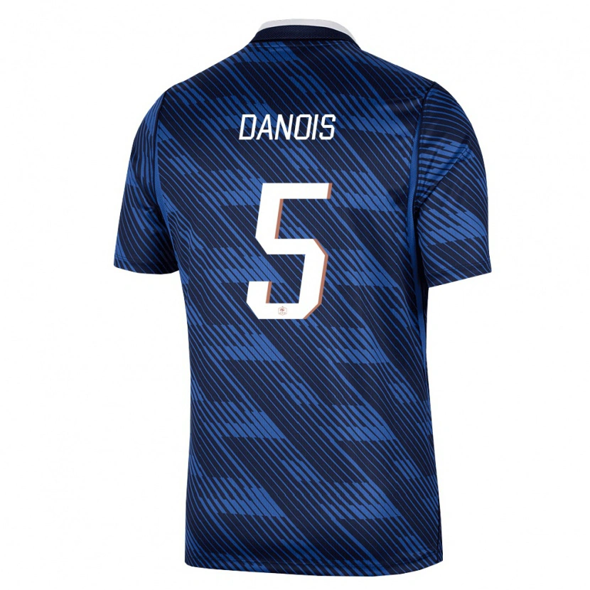 Danxen Niño Camiseta Francia Kévin Danois #5 Marino Azul Blanco 1ª Equipación 26-28 La Camisa