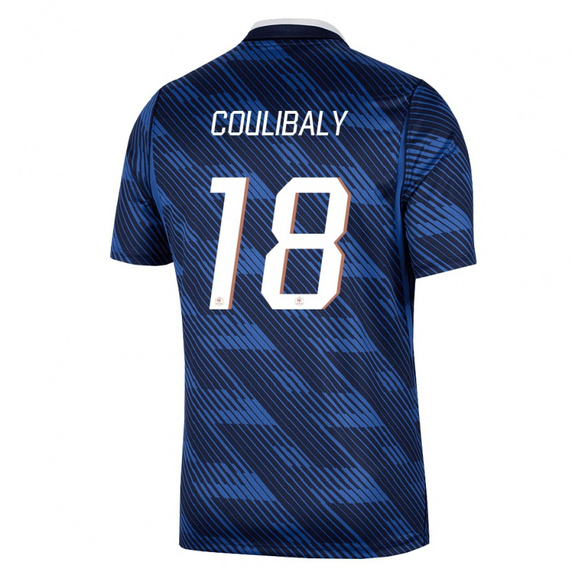 Danxen Niño Camiseta Francia Mamadou Coulibaly #18 Marino Azul Blanco 1ª Equipación 26-28 La Camisa