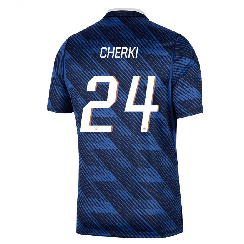 Danxen Niño Camiseta Francia Rayan Cherki #24 Marino Azul Blanco 1ª Equipación 26-28 La Camisa