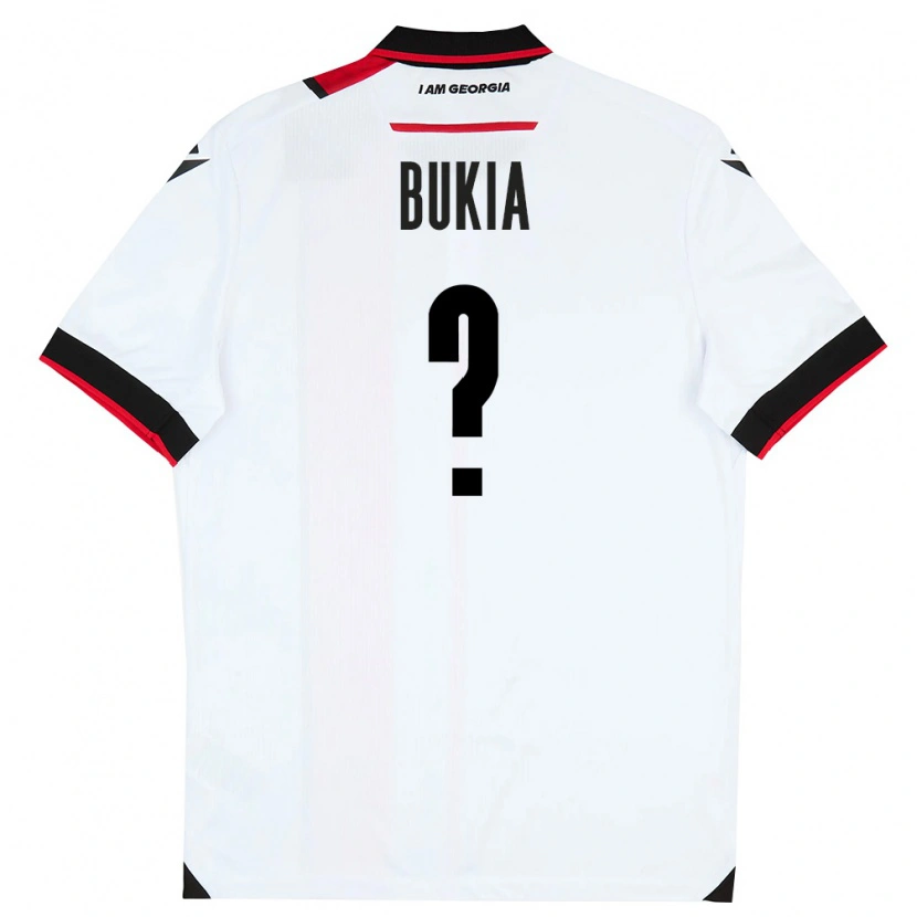 Danxen Niño Camiseta Georgia Dato Bukia #0 Blanco Negro Rojo 1ª Equipación 26-28 La Camisa