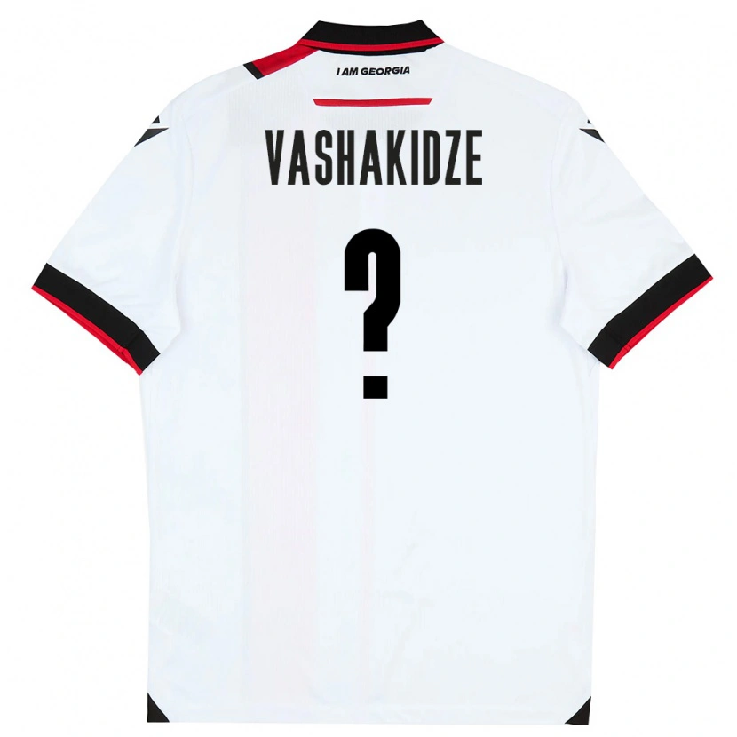Danxen Niño Camiseta Georgia Nikoloz Vashakidze #0 Blanco Negro Rojo 1ª Equipación 26-28 La Camisa