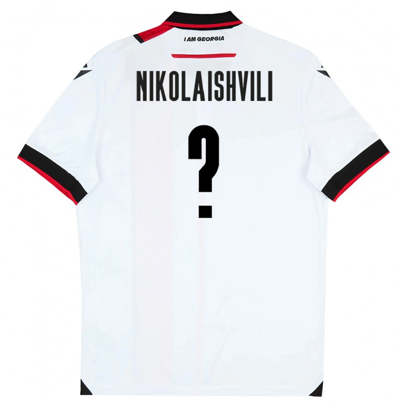 Danxen Niño Camiseta Georgia Giorgi Nikolaishvili #0 Blanco Negro Rojo 1ª Equipación 26-28 La Camisa