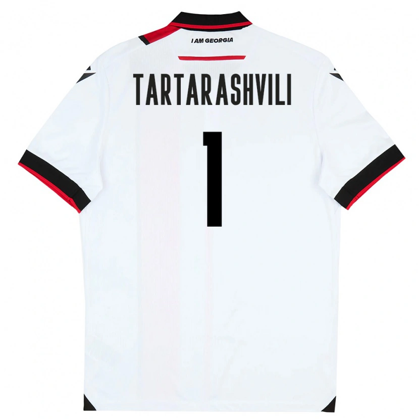 Danxen Niño Camiseta Georgia Saba Tartarashvili #1 Blanco Negro Rojo 1ª Equipación 26-28 La Camisa