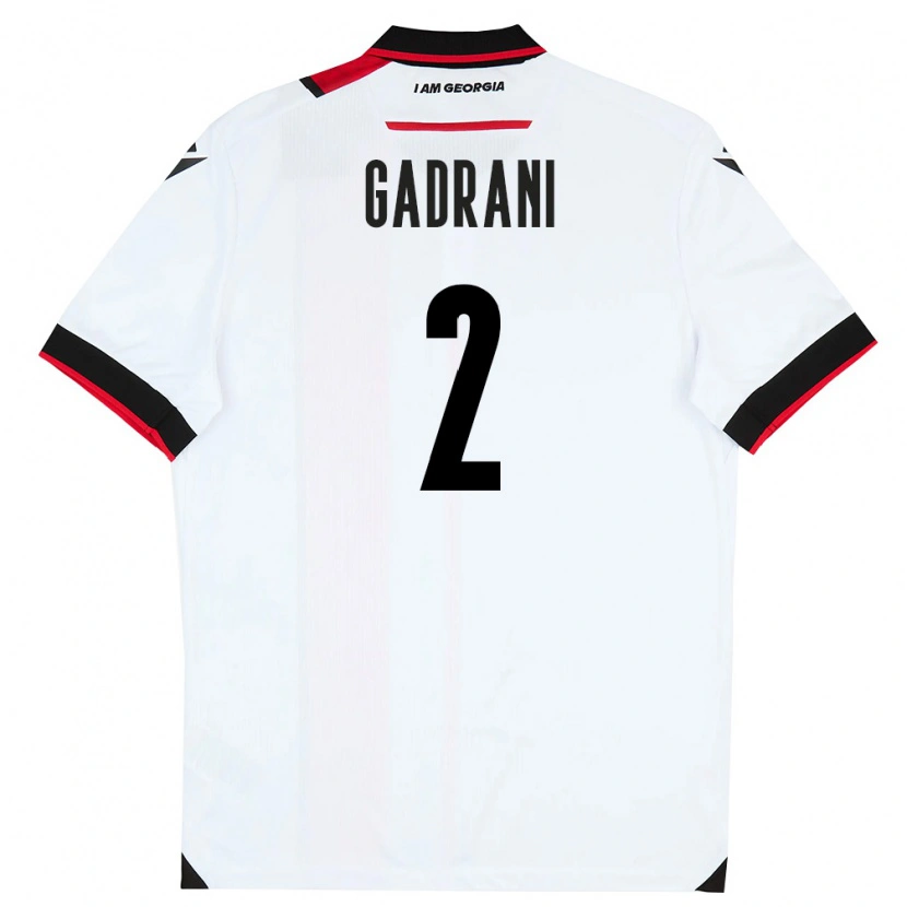 Danxen Niño Camiseta Georgia Luka Gadrani #2 Blanco Negro Rojo 1ª Equipación 26-28 La Camisa