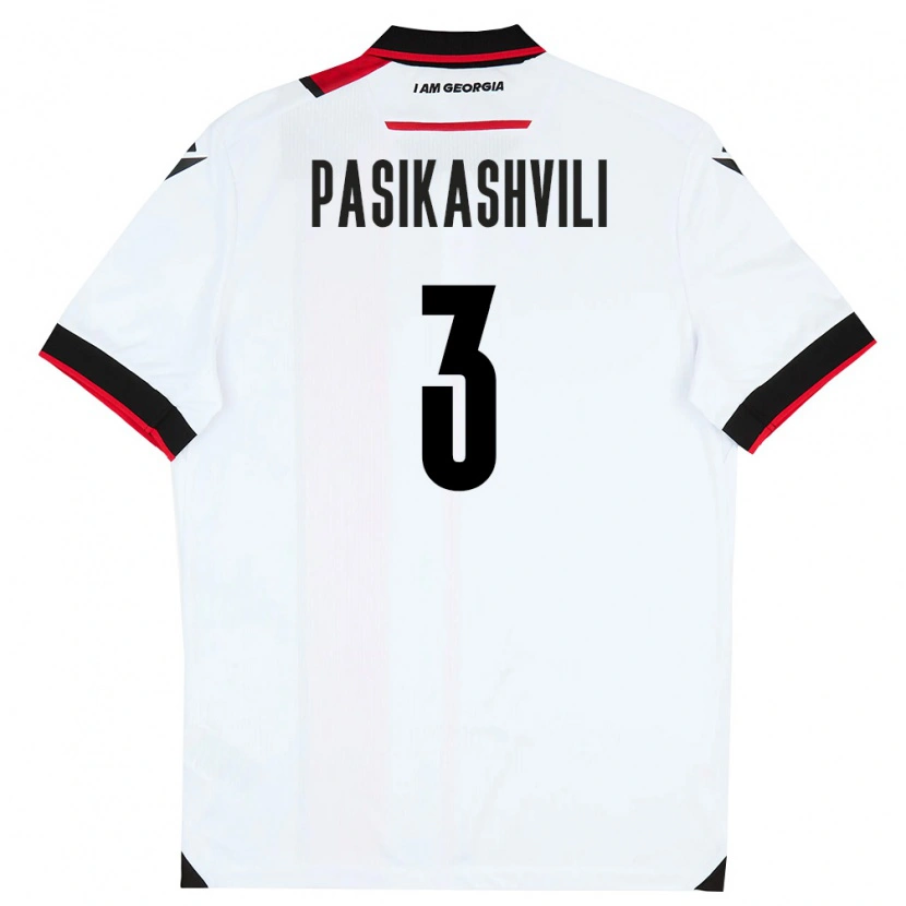 Danxen Niño Camiseta Georgia Nino Pasikashvili #3 Blanco Negro Rojo 1ª Equipación 26-28 La Camisa