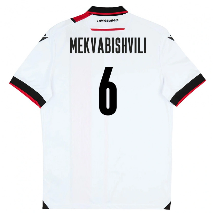 Danxen Niño Camiseta Georgia Anzor Mekvabishvili #6 Blanco Negro Rojo 1ª Equipación 26-28 La Camisa