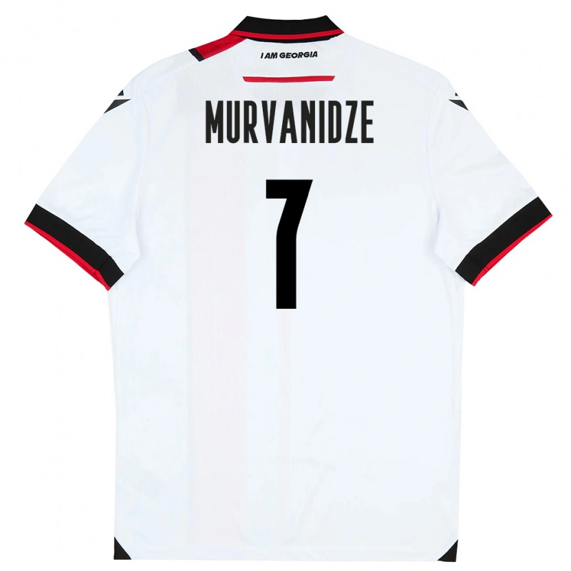 Danxen Niño Camiseta Georgia Saba Murvanidze #7 Blanco Negro Rojo 1ª Equipación 26-28 La Camisa