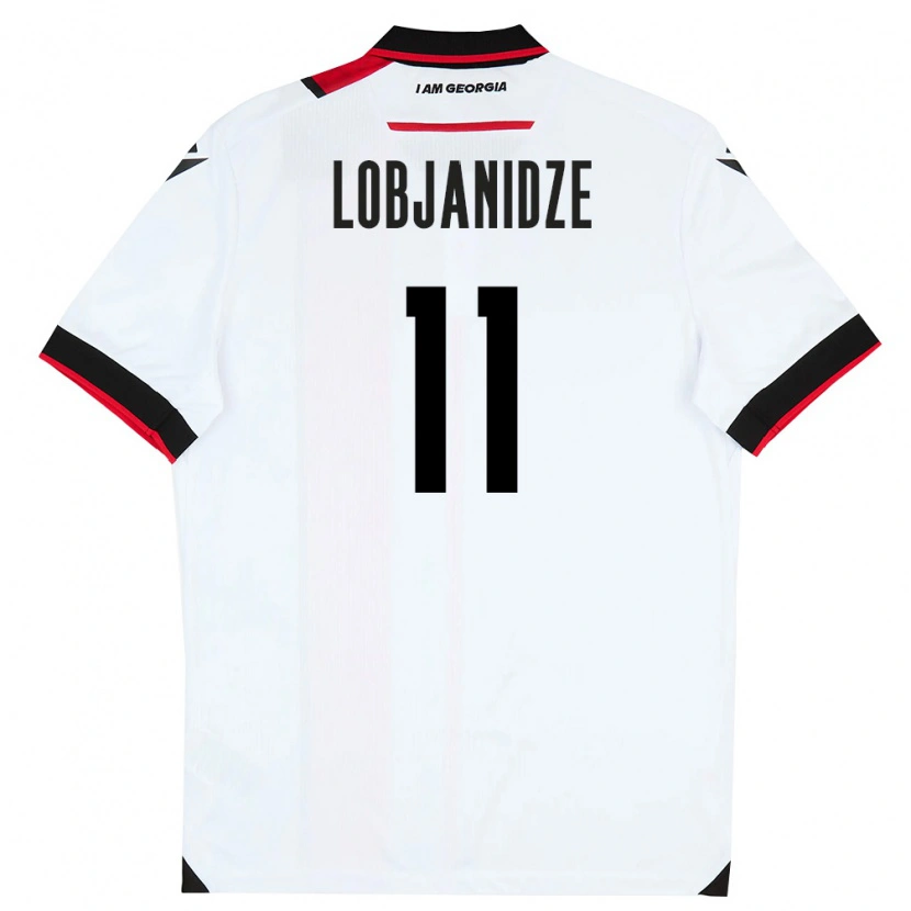 Danxen Niño Camiseta Georgia Saba Lobjanidze #11 Blanco Negro Rojo 1ª Equipación 26-28 La Camisa