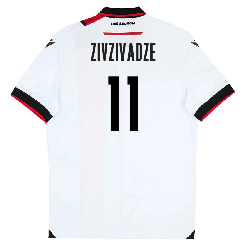 Danxen Niño Camiseta Georgia Budu Zivzivadze #11 Blanco Negro Rojo 1ª Equipación 26-28 La Camisa