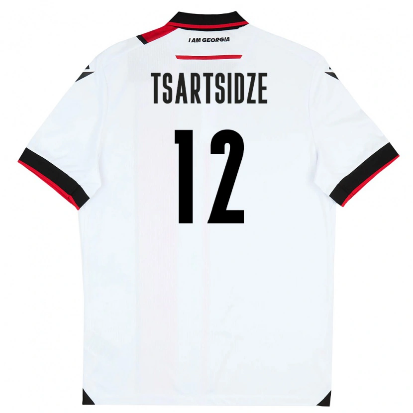 Danxen Niño Camiseta Georgia Saba Tsartsidze #12 Blanco Negro Rojo 1ª Equipación 26-28 La Camisa