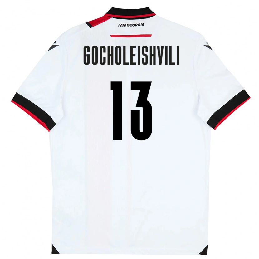 Danxen Niño Camiseta Georgia Giorgi Gocholeishvili #13 Blanco Negro Rojo 1ª Equipación 26-28 La Camisa