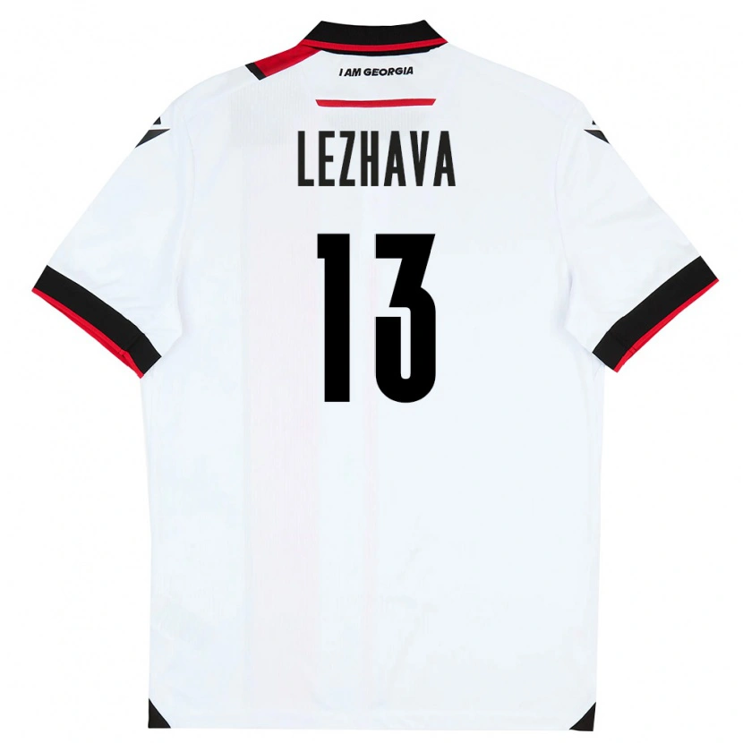 Danxen Niño Camiseta Georgia Giorgi Lezhava #13 Blanco Negro Rojo 1ª Equipación 26-28 La Camisa