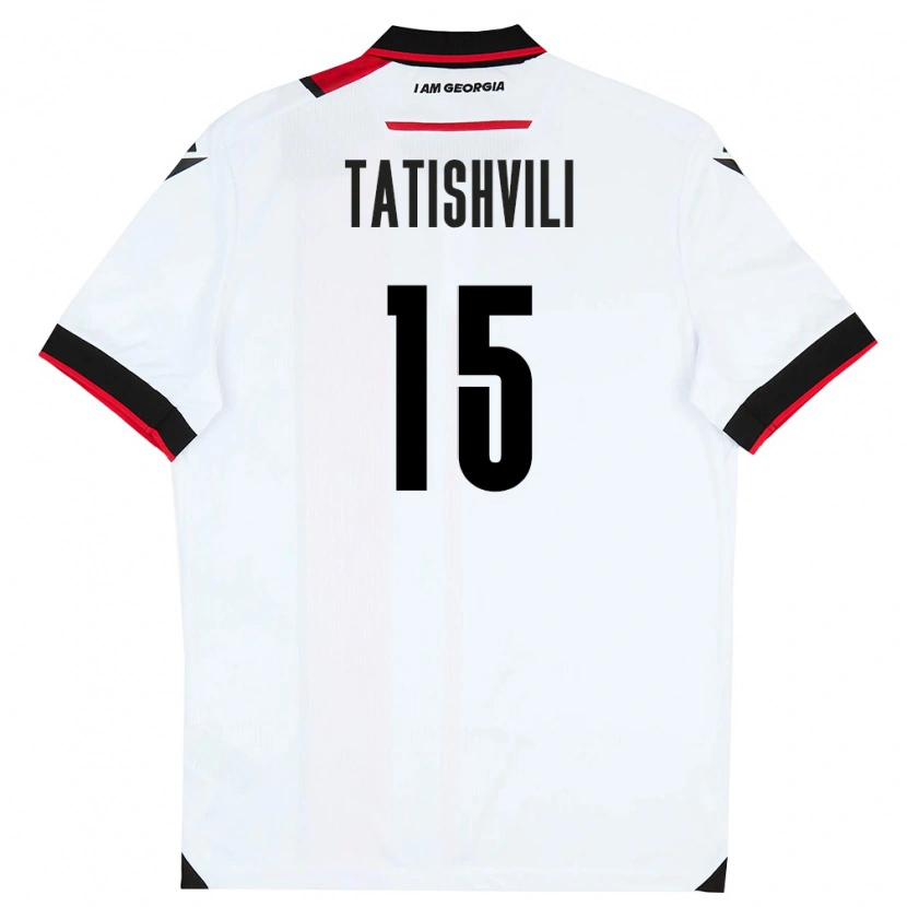 Danxen Niño Camiseta Georgia Mate Tatishvili #15 Blanco Negro Rojo 1ª Equipación 26-28 La Camisa