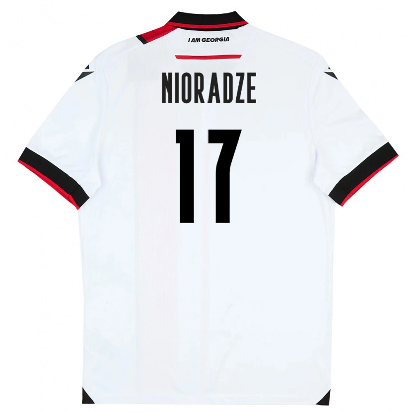 Danxen Niño Camiseta Georgia Saba Nioradze #17 Blanco Negro Rojo 1ª Equipación 26-28 La Camisa
