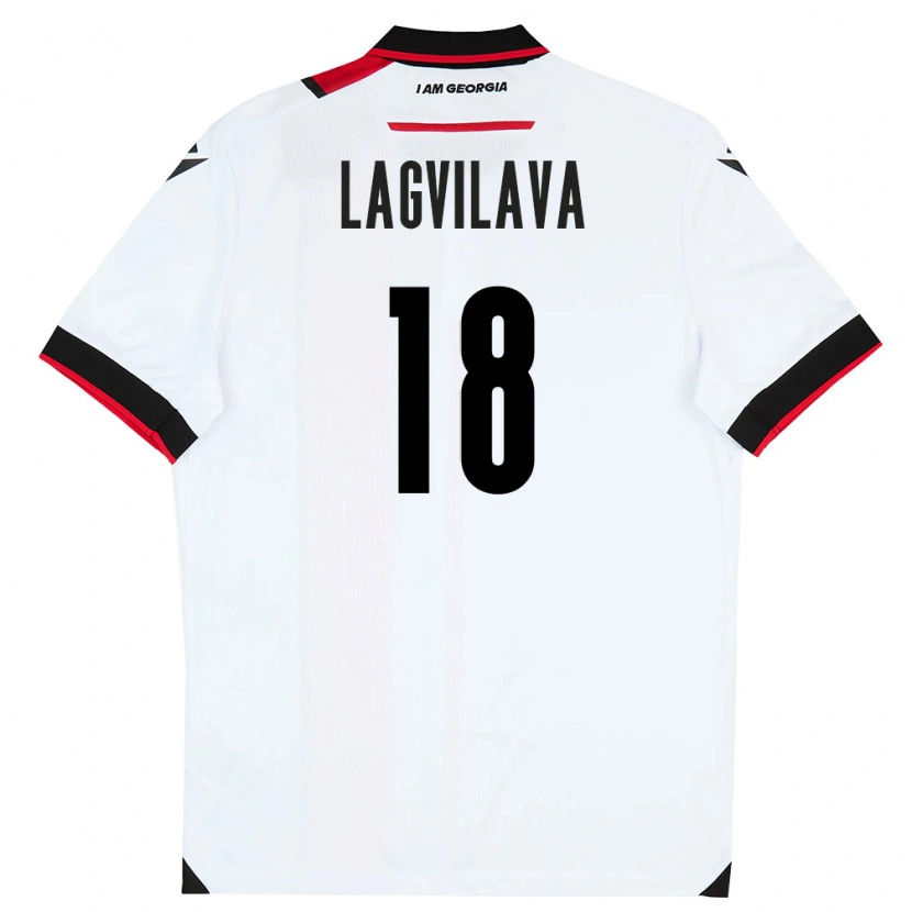 Danxen Niño Camiseta Georgia Giorgi Lagvilava #18 Blanco Negro Rojo 1ª Equipación 26-28 La Camisa