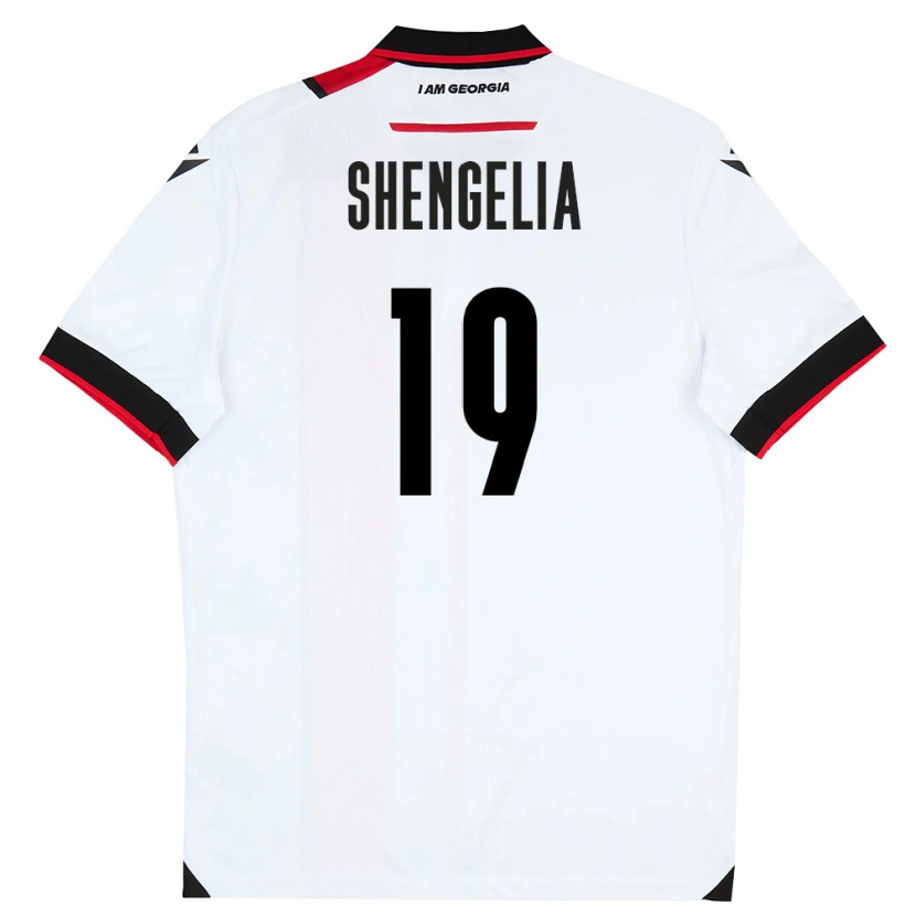 Danxen Niño Camiseta Georgia Levan Shengelia #19 Blanco Negro Rojo 1ª Equipación 26-28 La Camisa