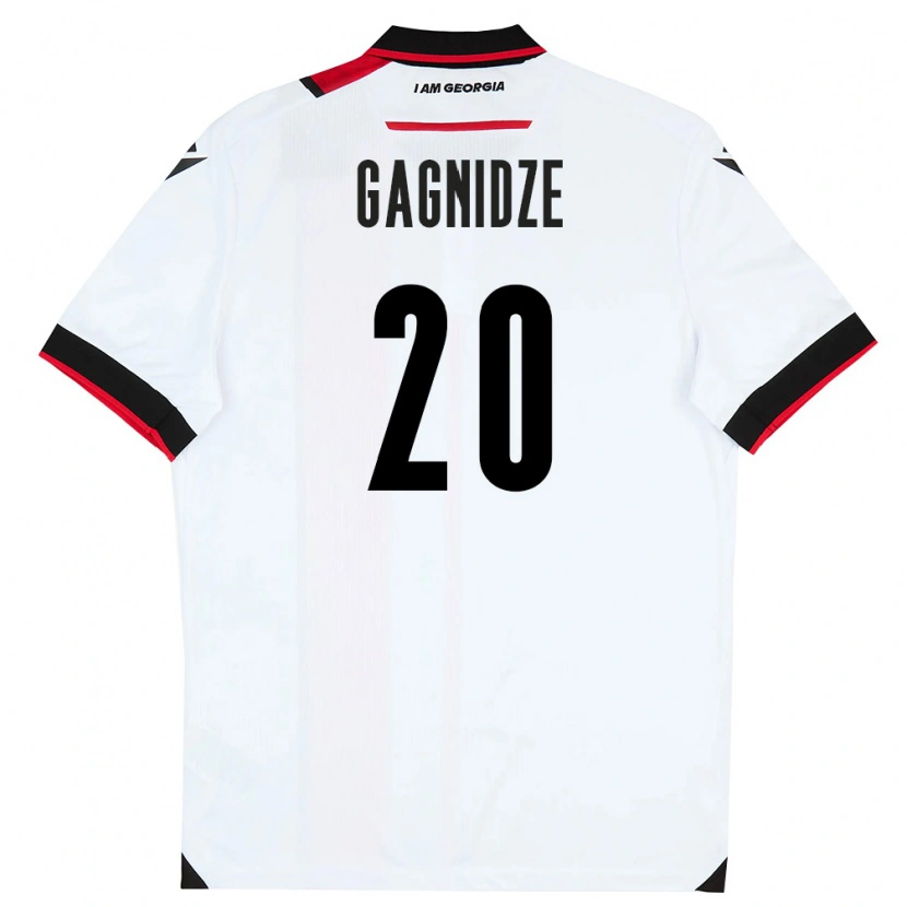 Danxen Niño Camiseta Georgia Nika Gagnidze #20 Blanco Negro Rojo 1ª Equipación 26-28 La Camisa