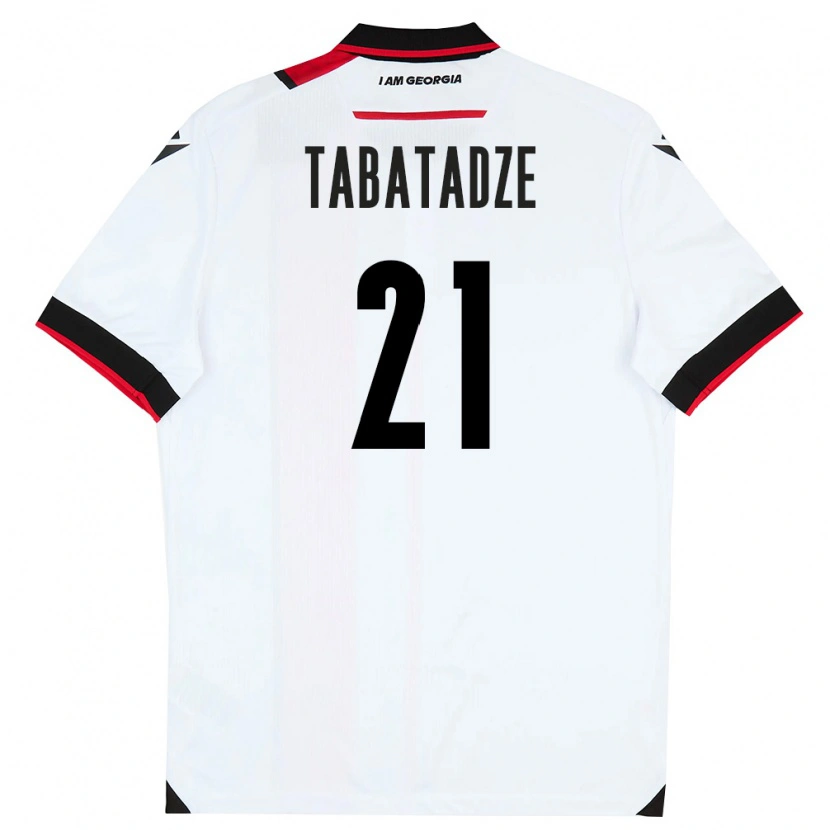 Danxen Niño Camiseta Georgia Giorgi Tabatadze #21 Blanco Negro Rojo 1ª Equipación 26-28 La Camisa