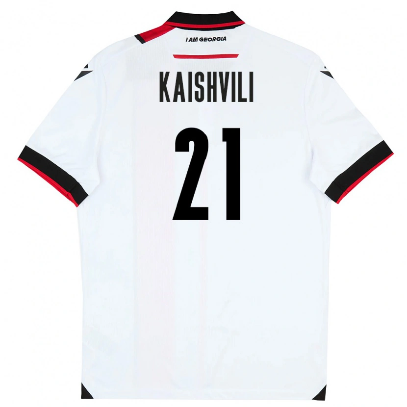 Danxen Niño Camiseta Georgia Jamal Kaishvili #21 Blanco Negro Rojo 1ª Equipación 26-28 La Camisa