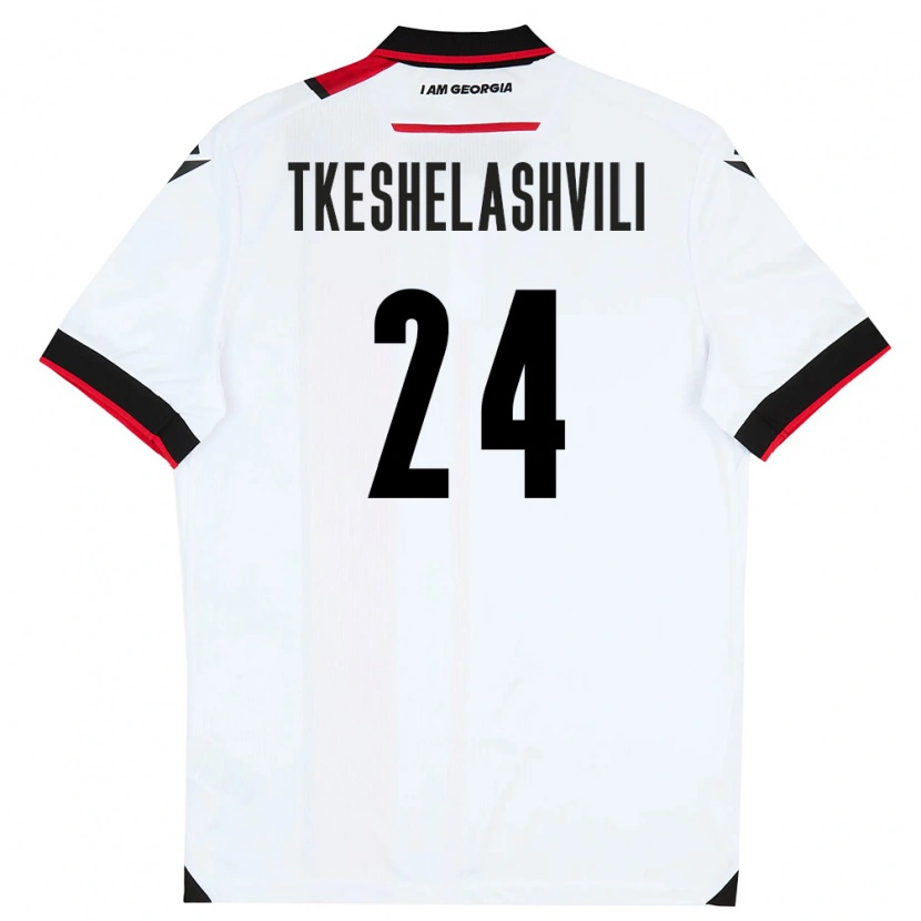Danxen Niño Camiseta Georgia Amiran Tkeshelashvili #24 Blanco Negro Rojo 1ª Equipación 26-28 La Camisa