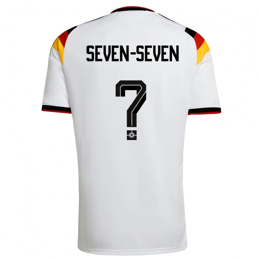 Danxen Niño Camiseta Alemania Justin Seven-Seven #0 Blanco Negro Rojo 1ª Equipación 26-28 La Camisa