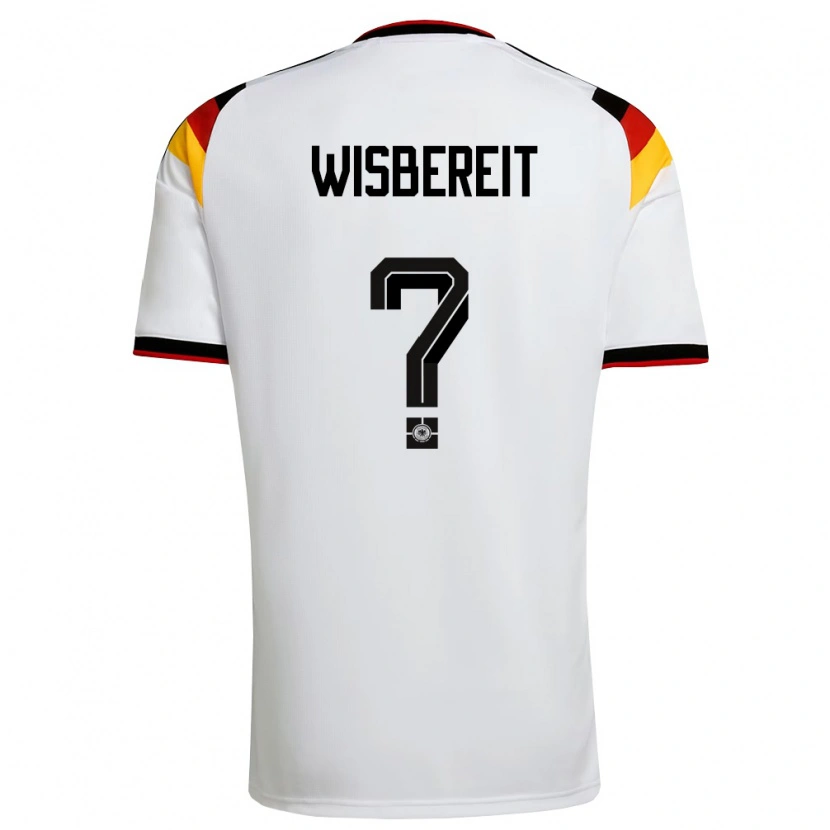 Danxen Niño Camiseta Alemania Tom Wisbereit #0 Blanco Negro Rojo 1ª Equipación 26-28 La Camisa