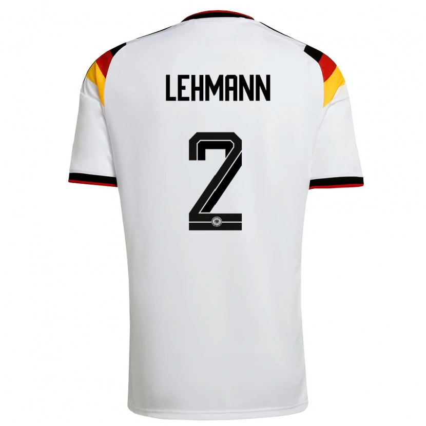 Danxen Niño Camiseta Alemania Paul Lehmann #2 Blanco Negro Rojo 1ª Equipación 26-28 La Camisa