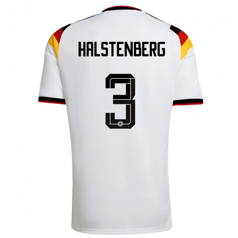 Danxen Niño Camiseta Alemania Marcel Halstenberg #3 Blanco Negro Rojo 1ª Equipación 26-28 La Camisa