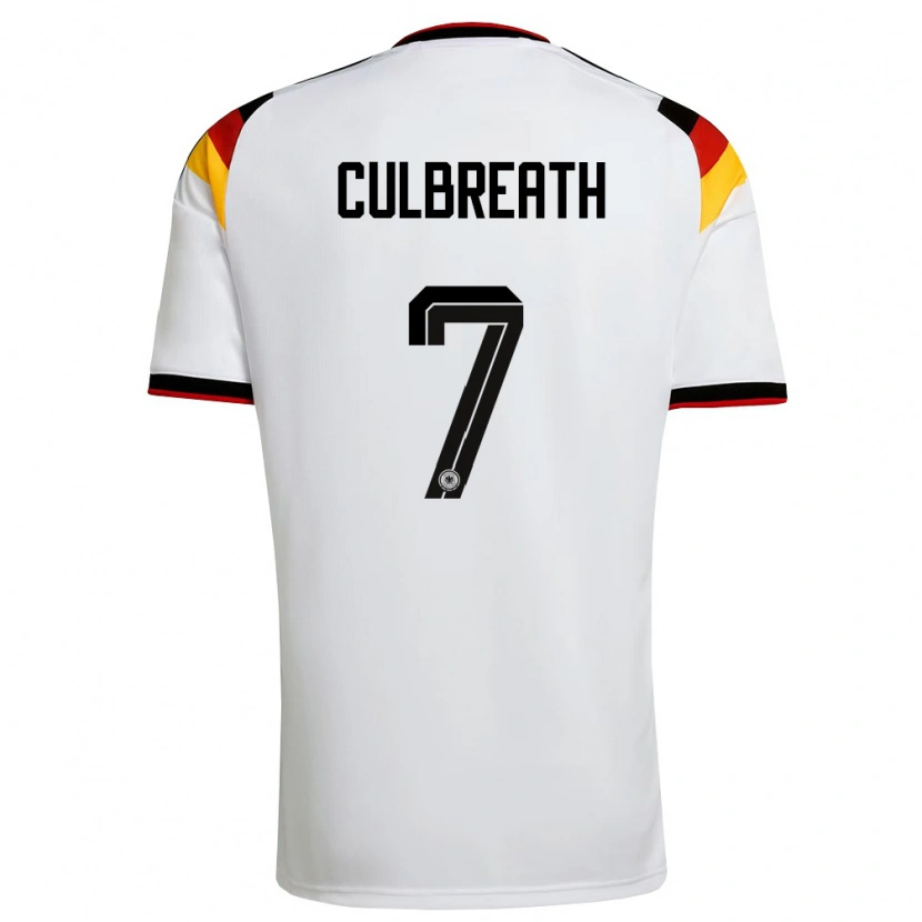 Danxen Niño Camiseta Alemania Montrell Culbreath #7 Blanco Negro Rojo 1ª Equipación 26-28 La Camisa