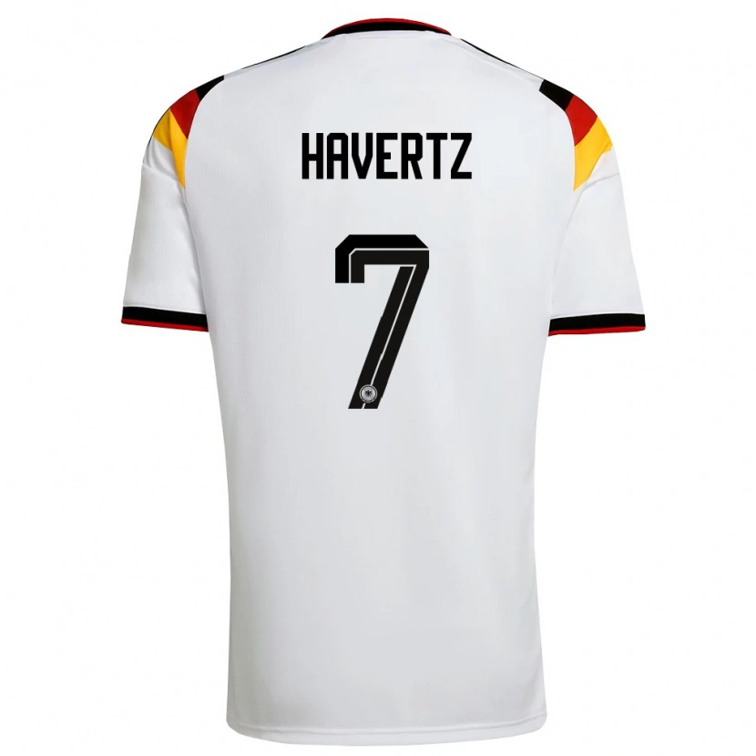 Danxen Niño Camiseta Alemania Kai Havertz #7 Blanco Negro Rojo 1ª Equipación 26-28 La Camisa