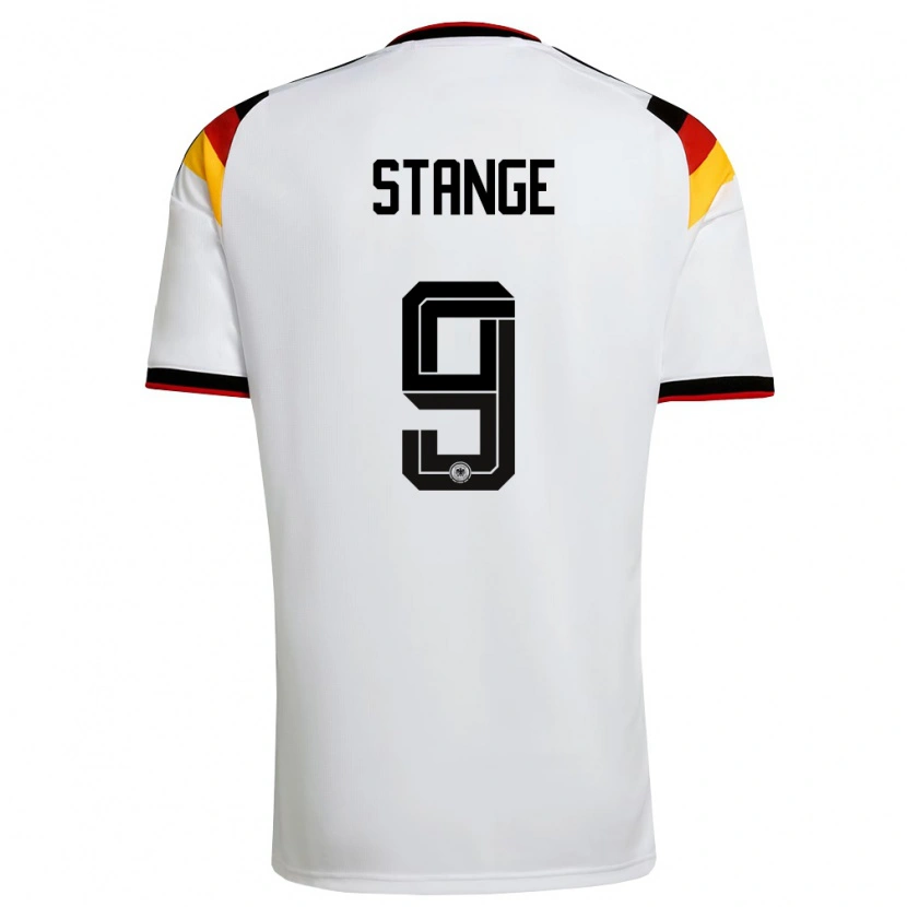 Danxen Niño Camiseta Alemania Otto Stange #9 Blanco Negro Rojo 1ª Equipación 26-28 La Camisa