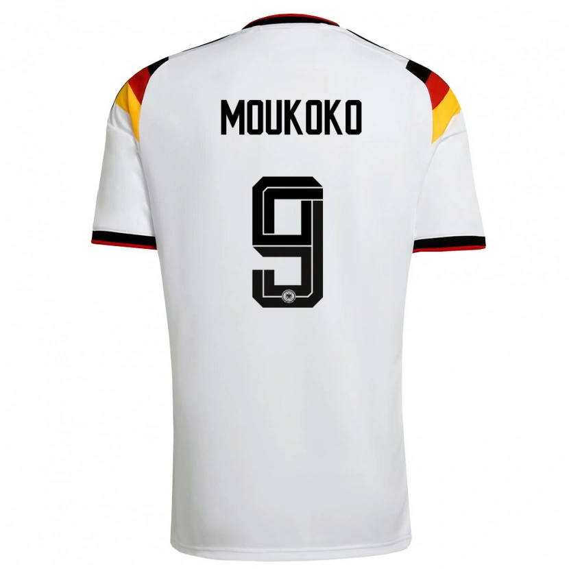 Danxen Niño Camiseta Alemania Youssoufa Moukoko #9 Blanco Negro Rojo 1ª Equipación 26-28 La Camisa