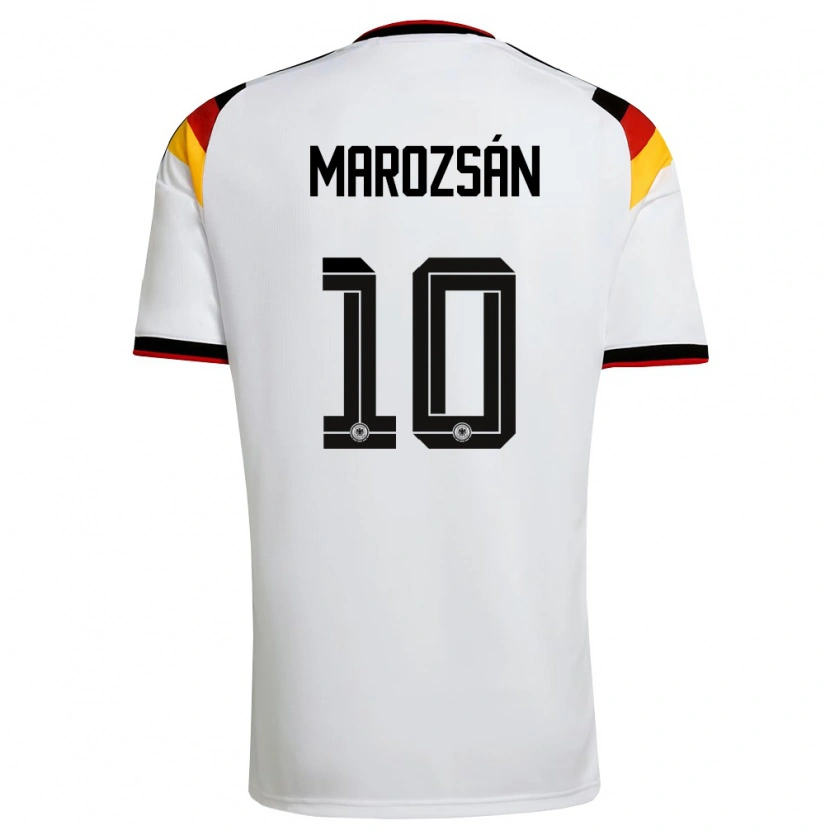 Danxen Niño Camiseta Alemania Dzsenifer Marozsan #10 Blanco Negro Rojo 1ª Equipación 26-28 La Camisa