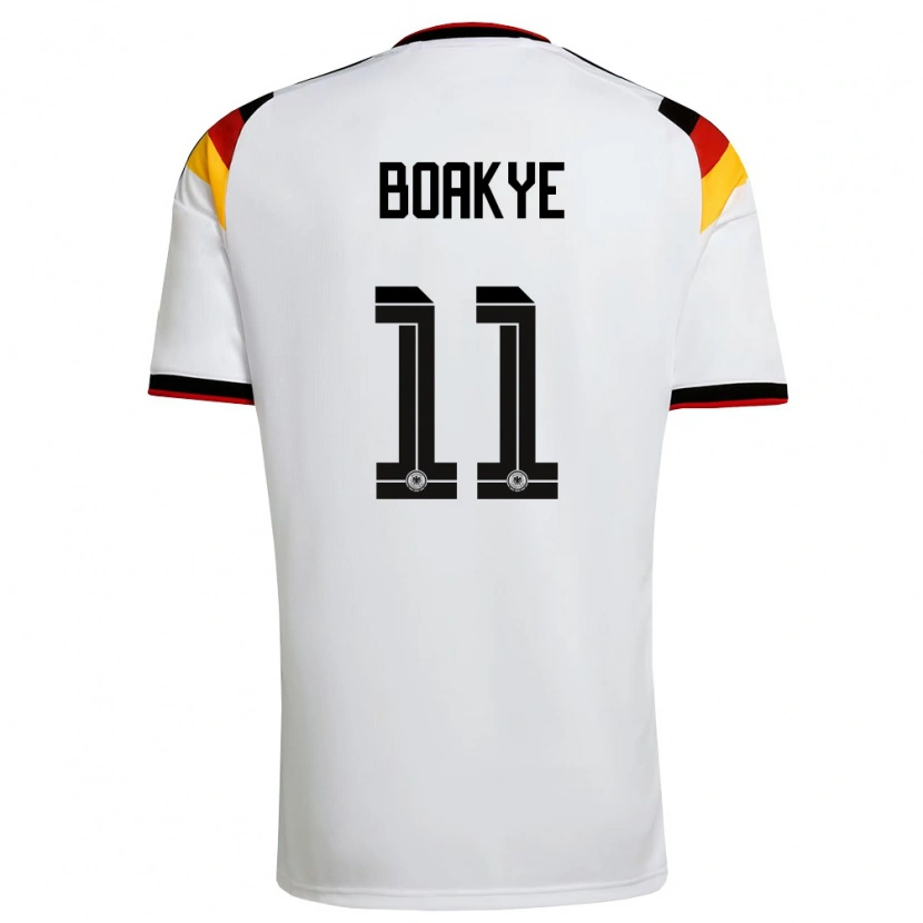 Danxen Niño Camiseta Alemania Benjamin Boakye #11 Blanco Negro Rojo 1ª Equipación 26-28 La Camisa