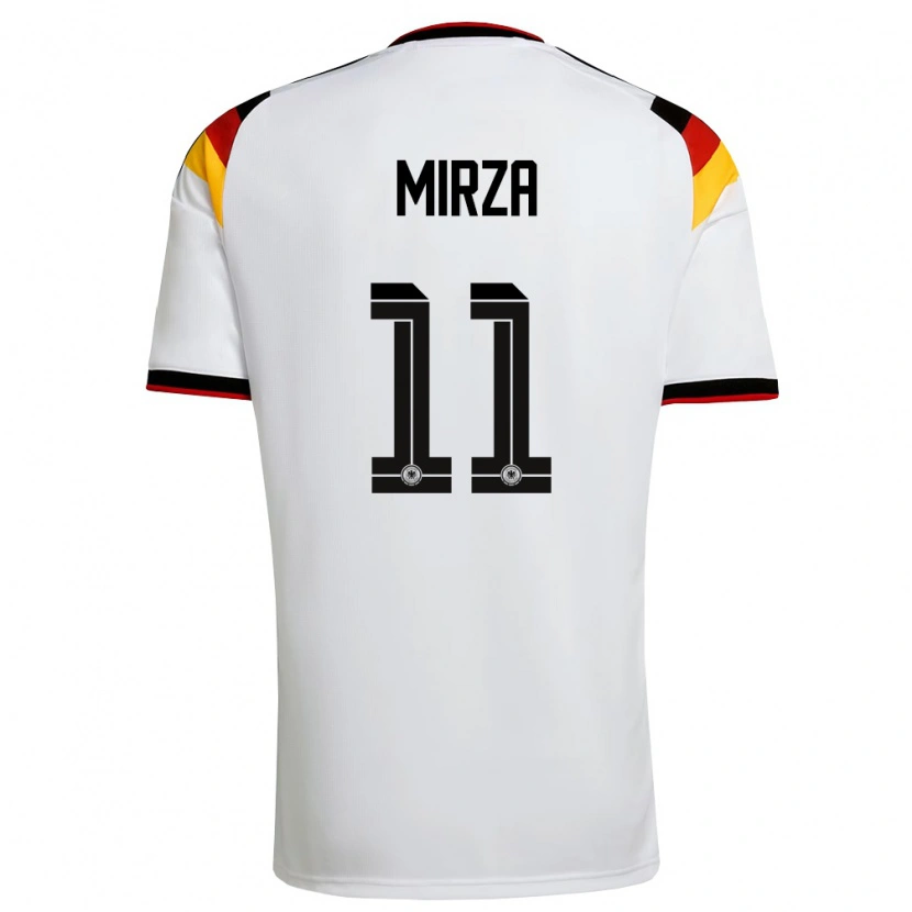 Danxen Niño Camiseta Alemania Marwan-Omir Mirza #11 Blanco Negro Rojo 1ª Equipación 26-28 La Camisa