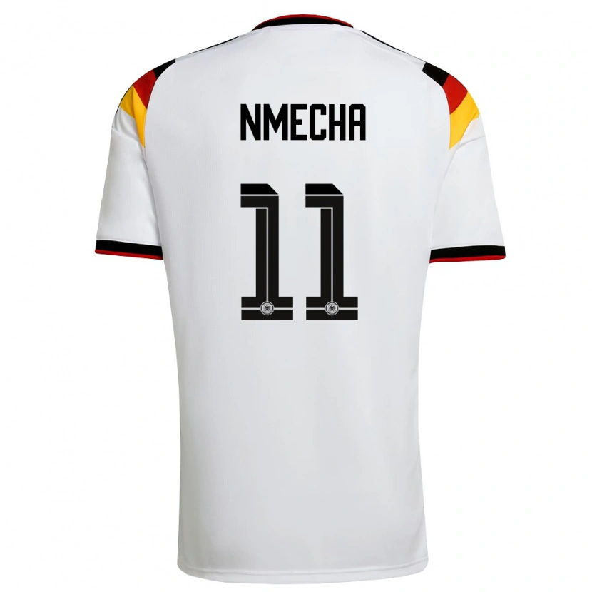 Danxen Niño Camiseta Alemania Lukas Nmecha #11 Blanco Negro Rojo 1ª Equipación 26-28 La Camisa