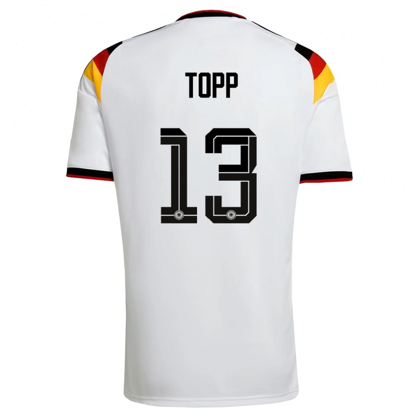 Danxen Niño Camiseta Alemania Keke Topp #13 Blanco Negro Rojo 1ª Equipación 26-28 La Camisa